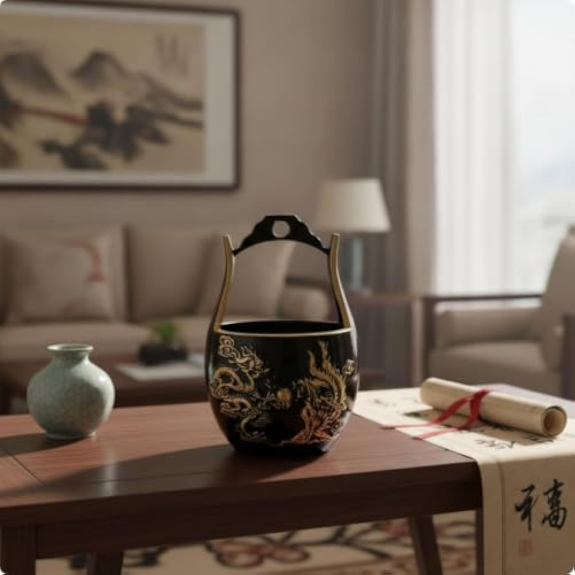 Decorative Brass Bucket with Handle
